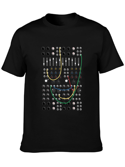 Modular Synth Graphic T-Shirt - Black