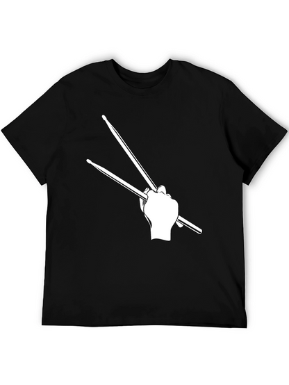 Drummer Graphic T-Shirt - Black Casual