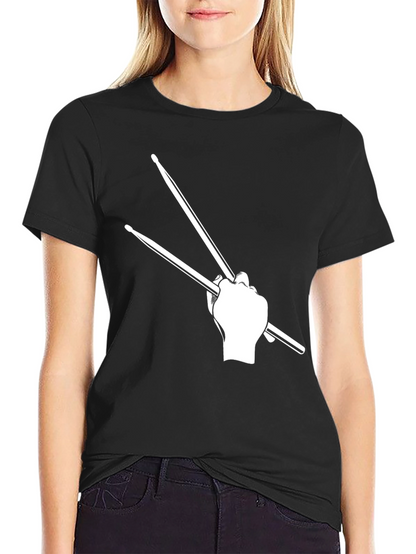 Drummer Graphic T-Shirt - Black Casual