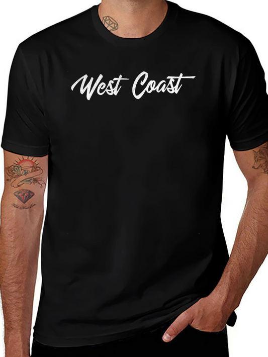 West Coast Graphic Tee - Black Cotton T-Shirt