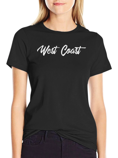 West Coast Graphic Tee - Black Cotton T-Shirt