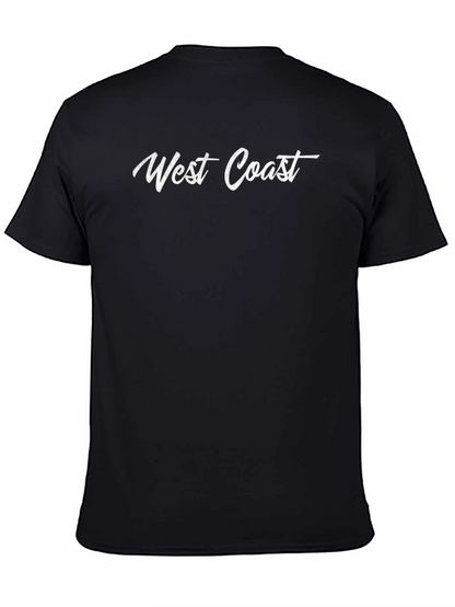 West Coast Graphic Tee - Black Cotton T-Shirt