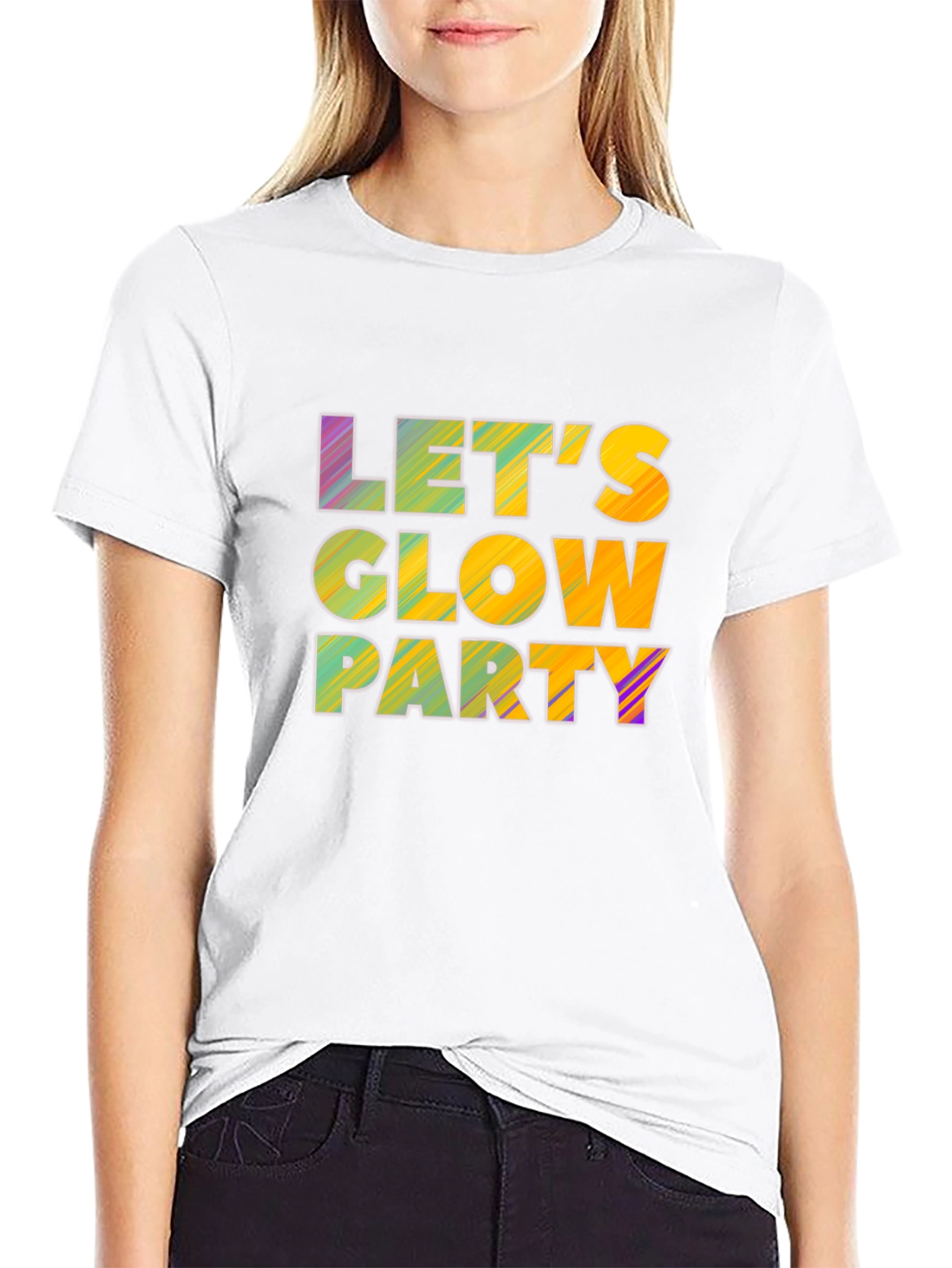 Lets Glow Party Black T-Shirt