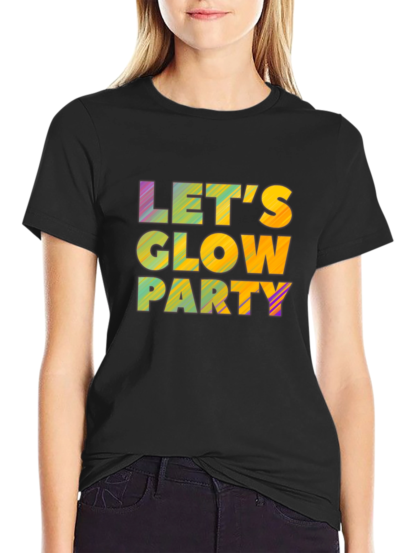 Lets Glow Party Black T-Shirt