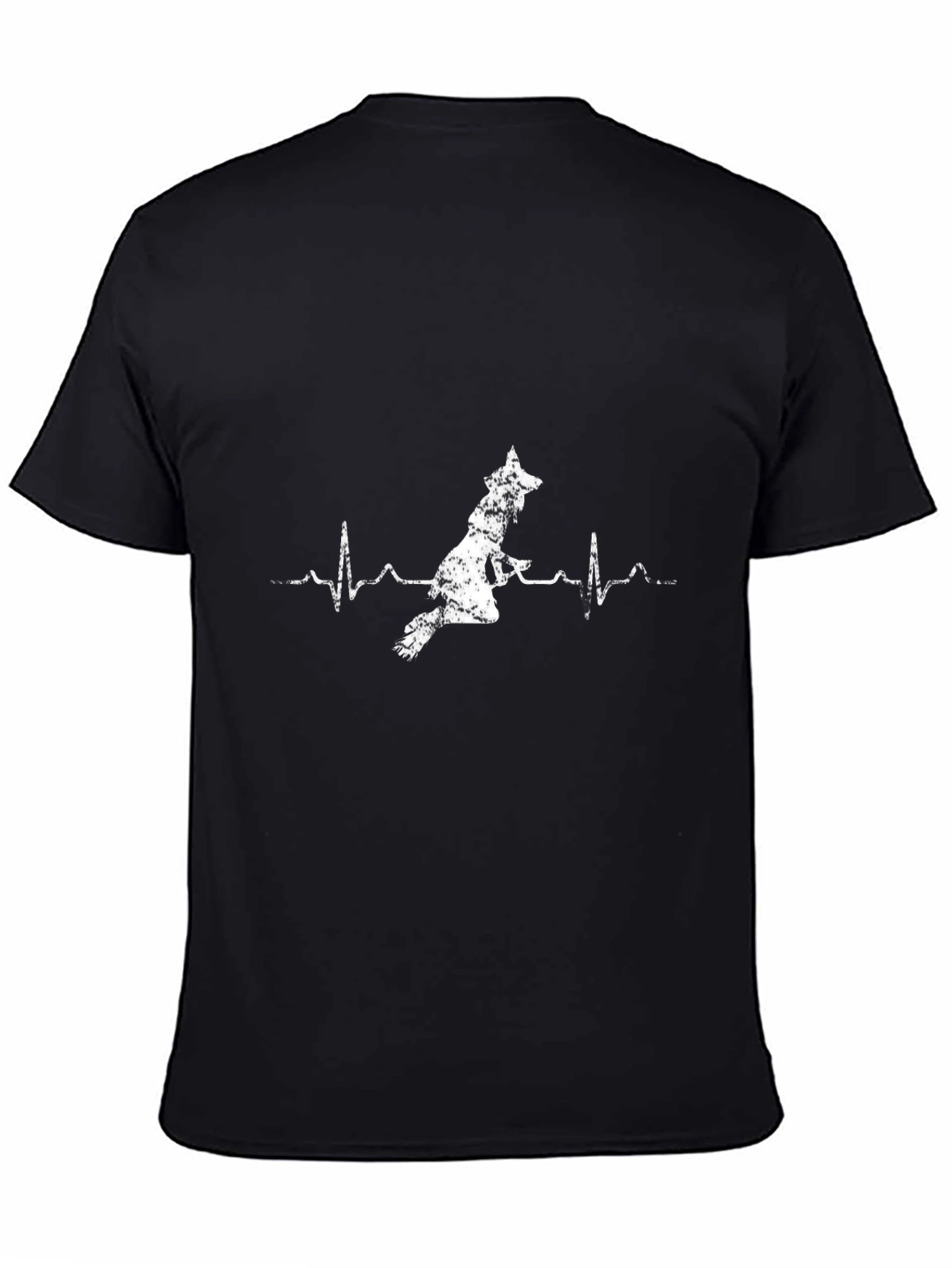 Witch Heartbeat Graphic Tee - Black Cotton Blend