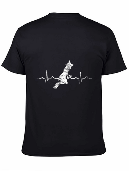 Witch Heartbeat Graphic Tee - Black Cotton Blend