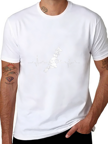 Witch Heartbeat Graphic Tee - Black Cotton Blend
