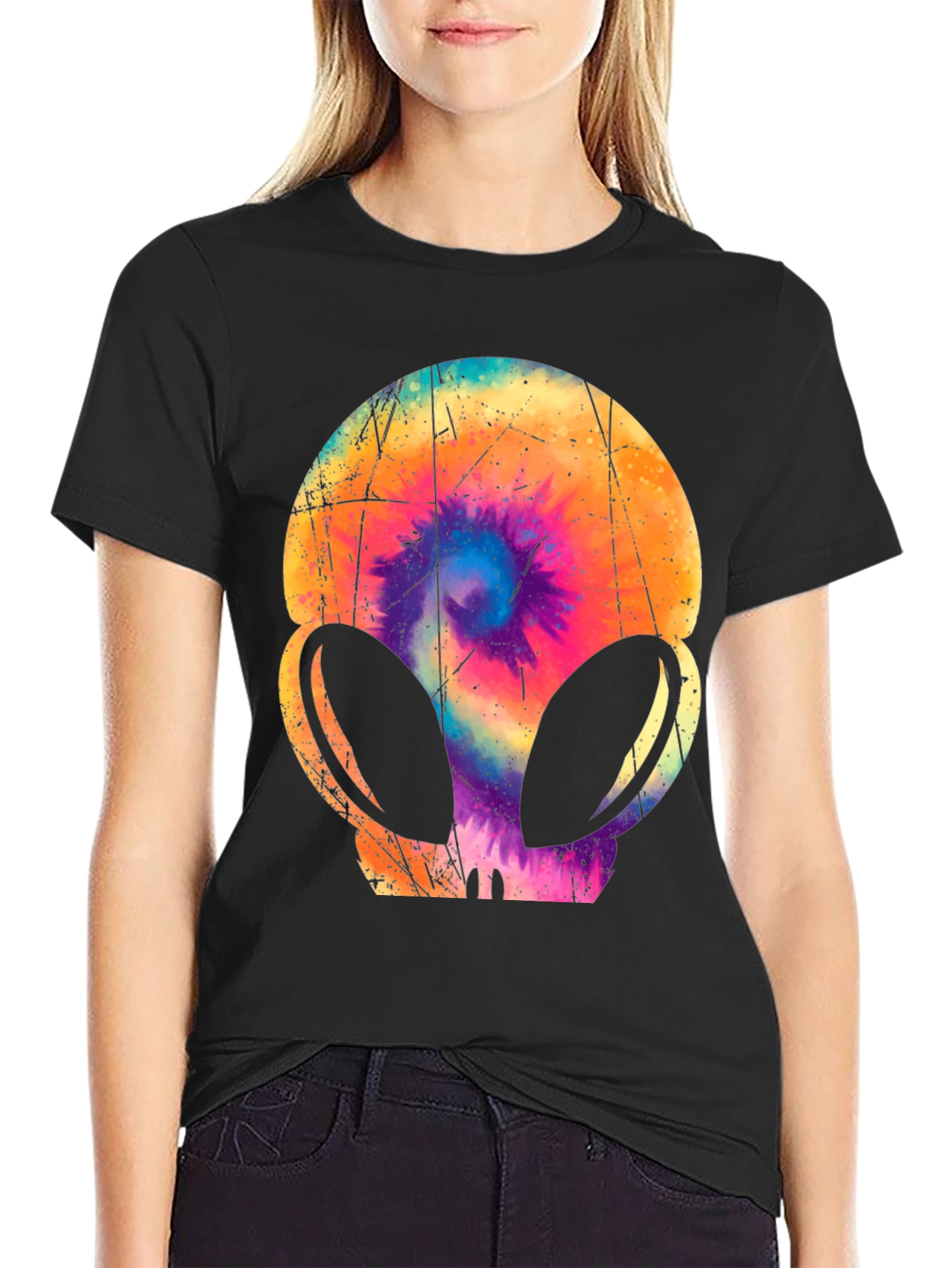 Retro Alien Tie-Dye Graphic Tee