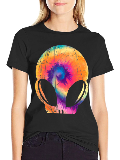 Retro Alien Tie-Dye Graphic Tee