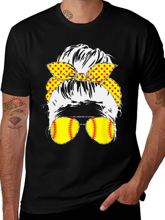 Softball Messy Bun T-Shirt