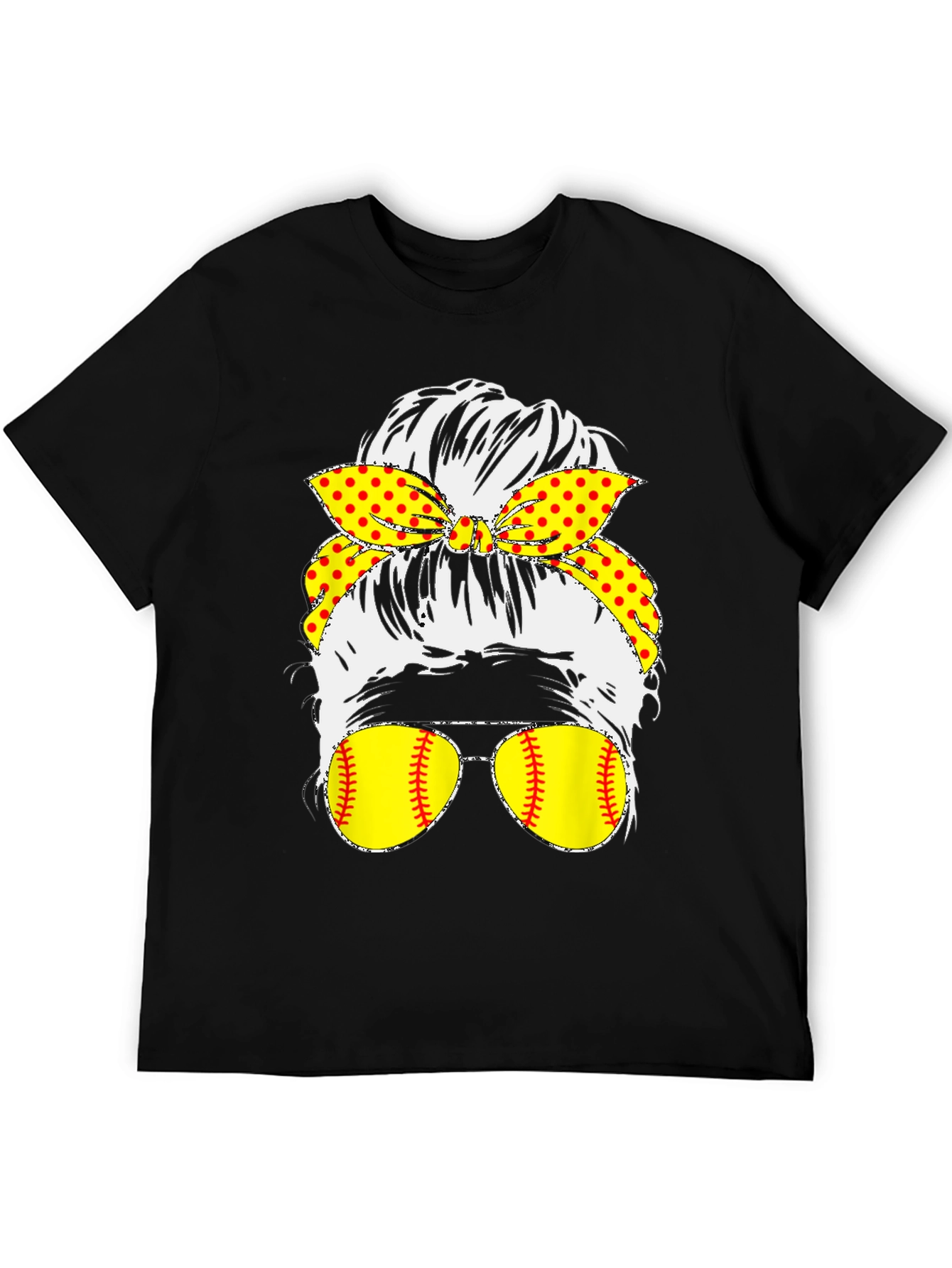 Softball Messy Bun T-Shirt