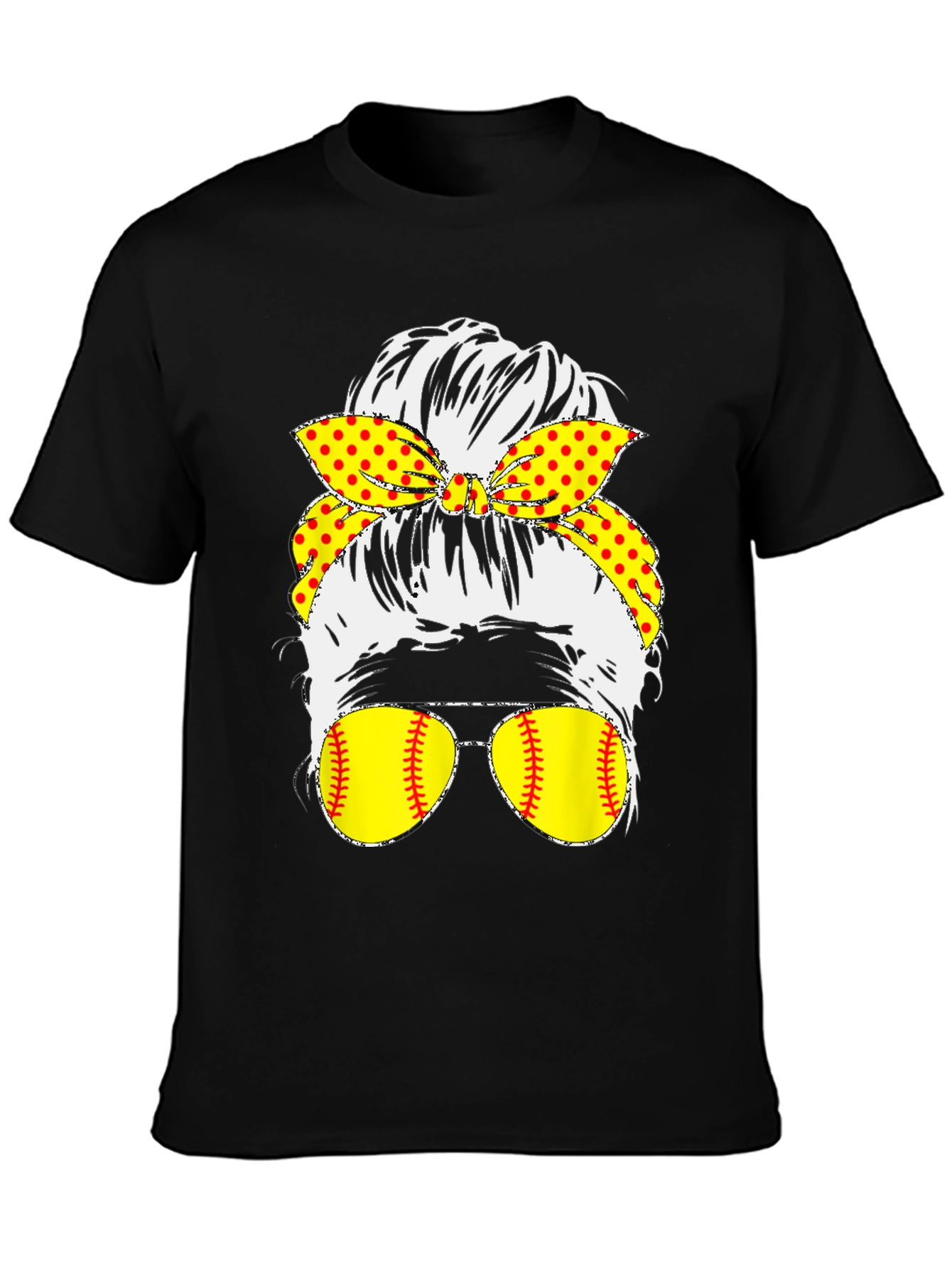 Softball Messy Bun T-Shirt