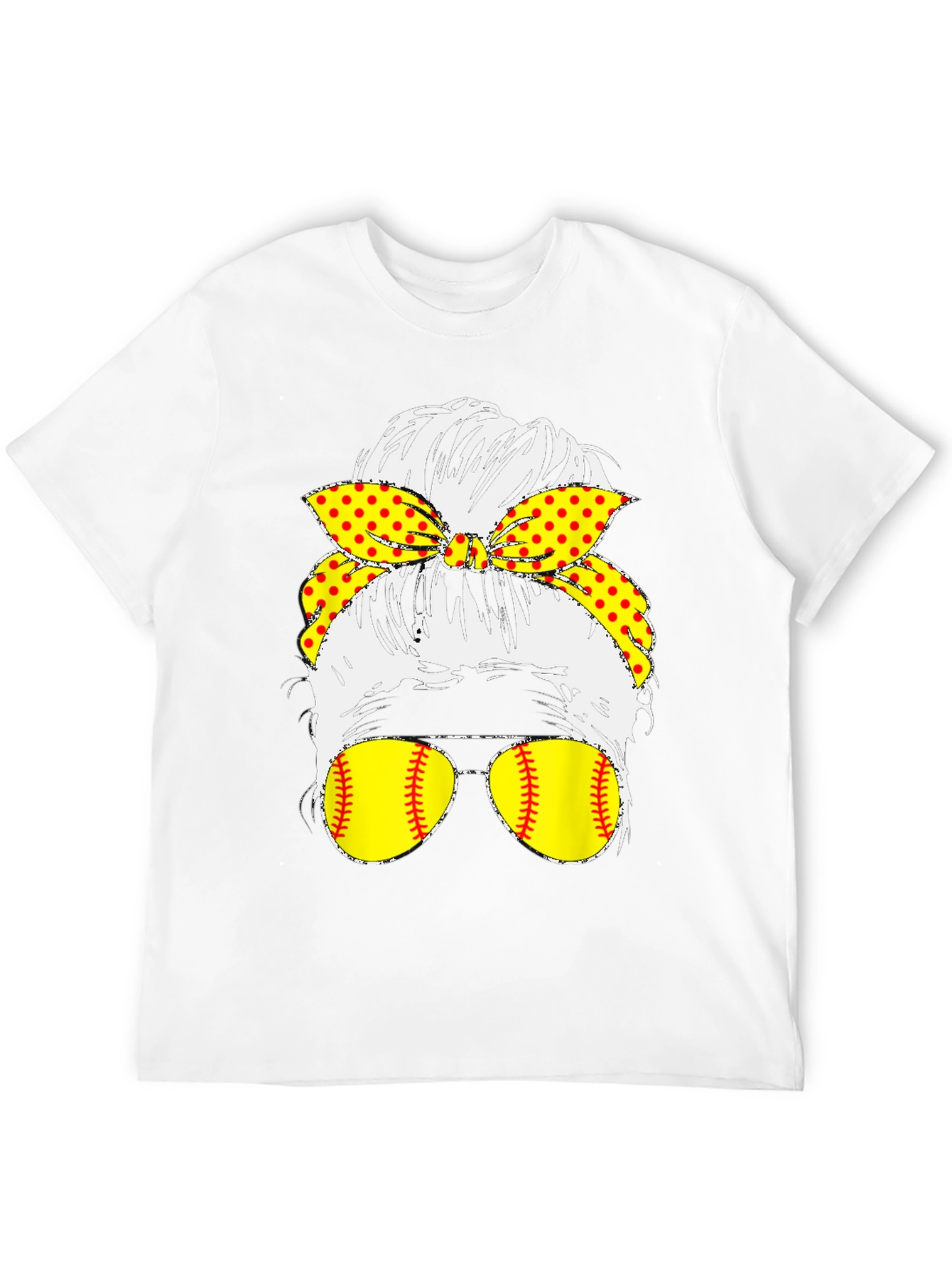 Softball Messy Bun T-Shirt