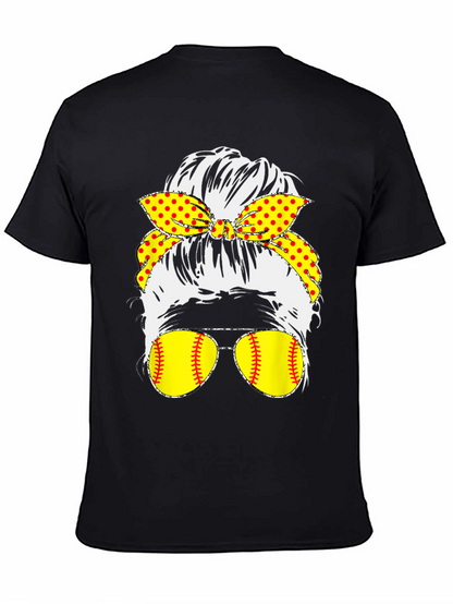 Softball Messy Bun T-Shirt