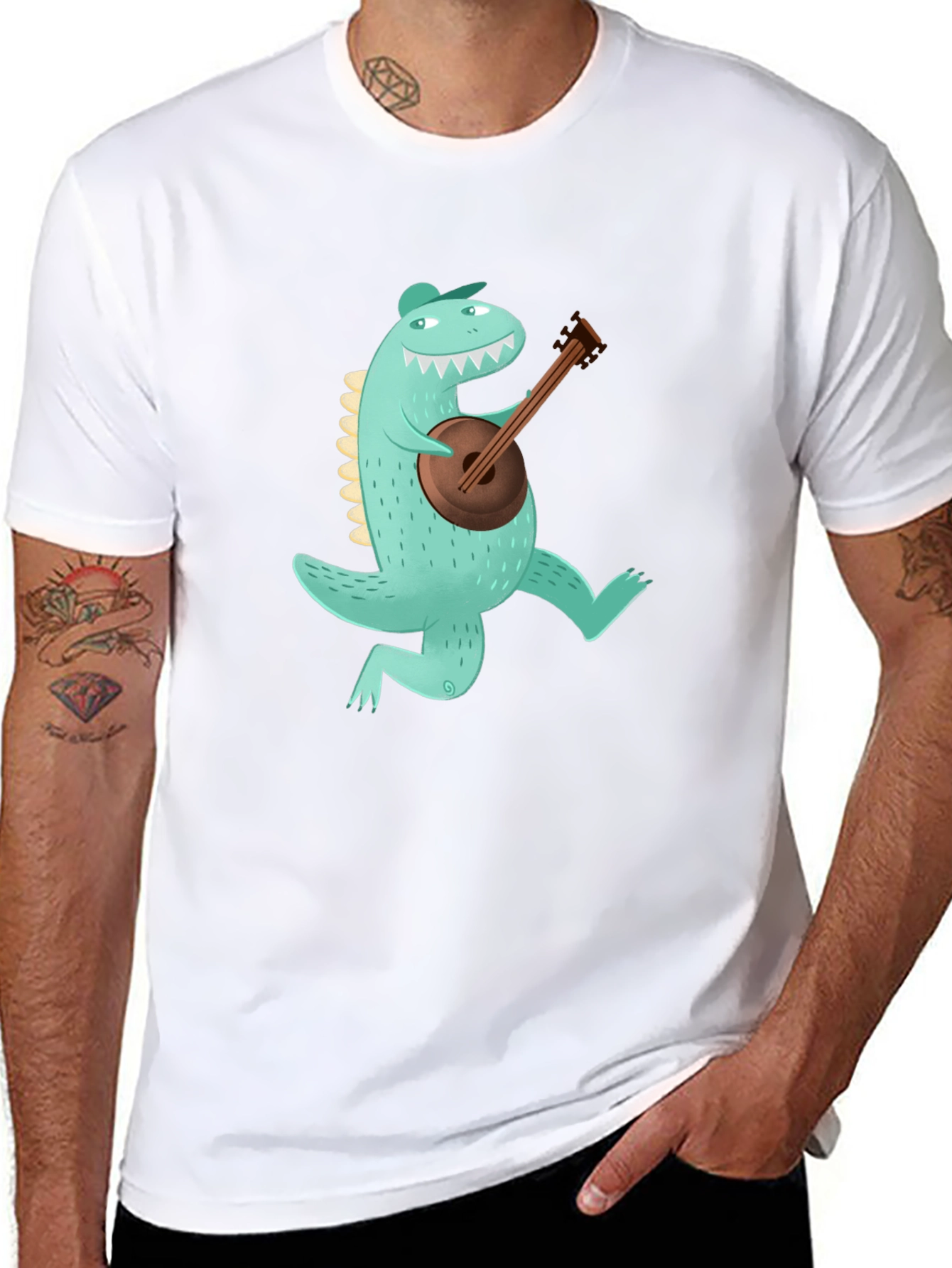 Dino Banjo Black T-Shirt