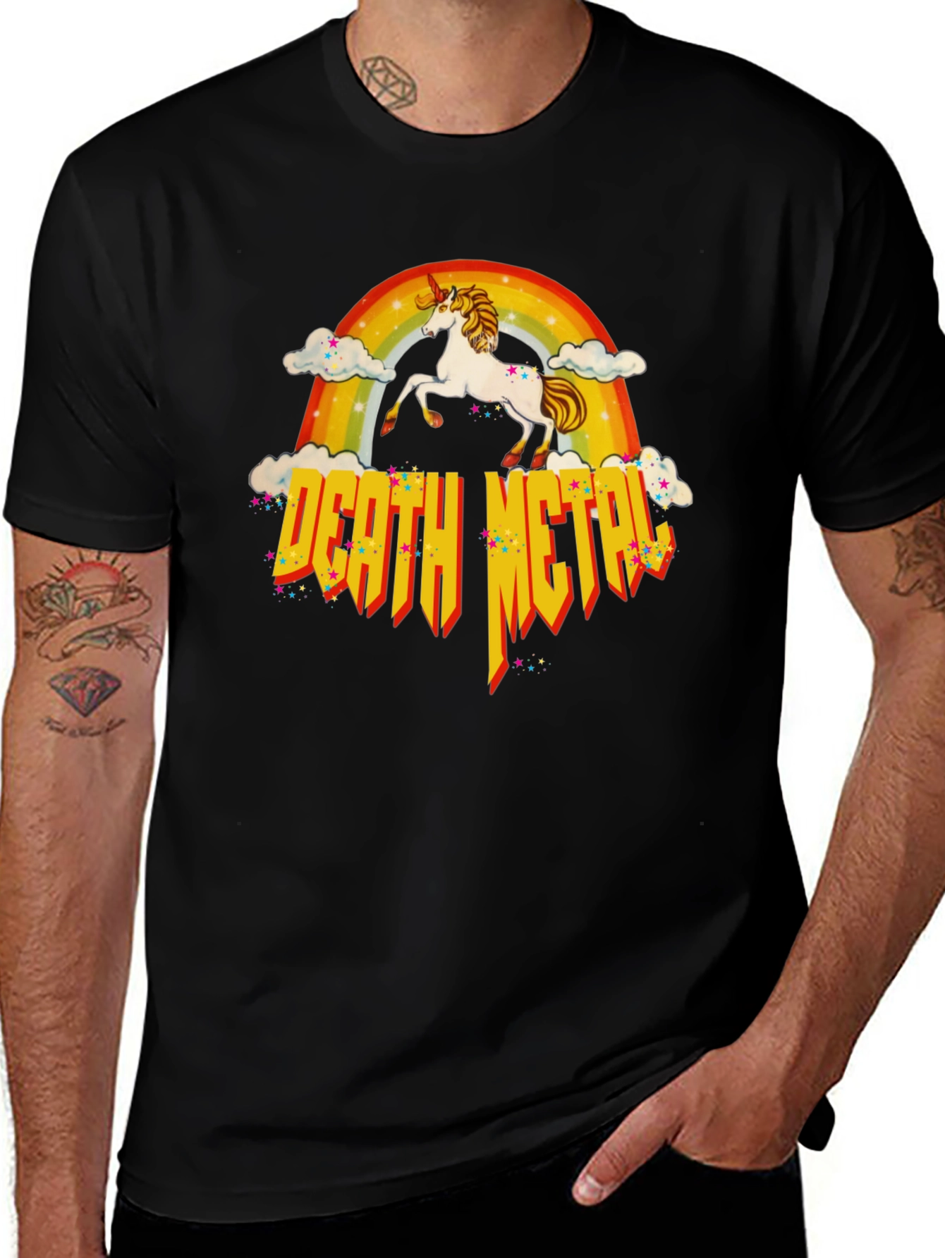 Unicorn Rainbow Death Metal T-Shirt