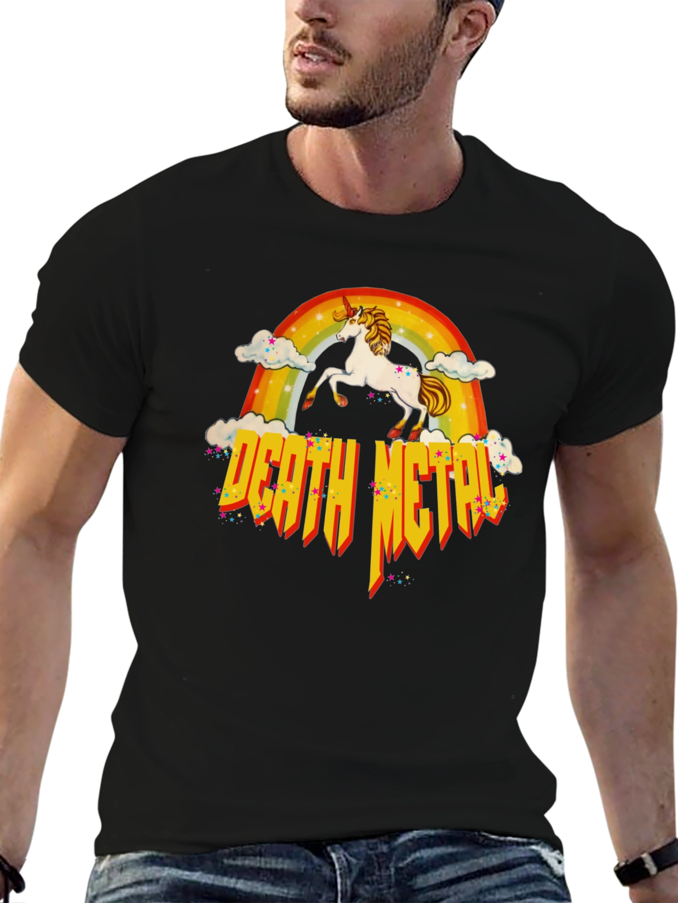 Unicorn Rainbow Death Metal T-Shirt