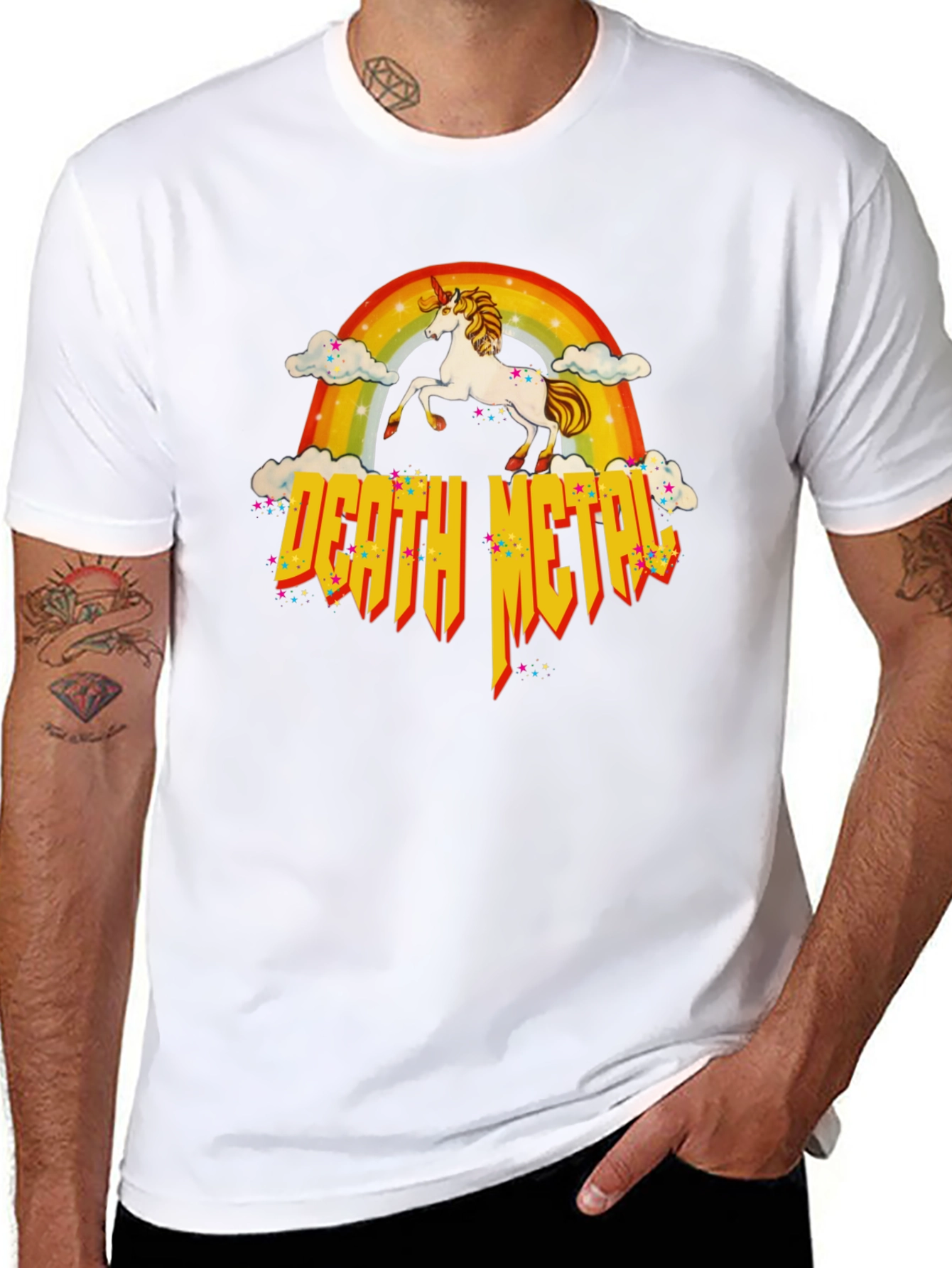 Unicorn Rainbow Death Metal T-Shirt
