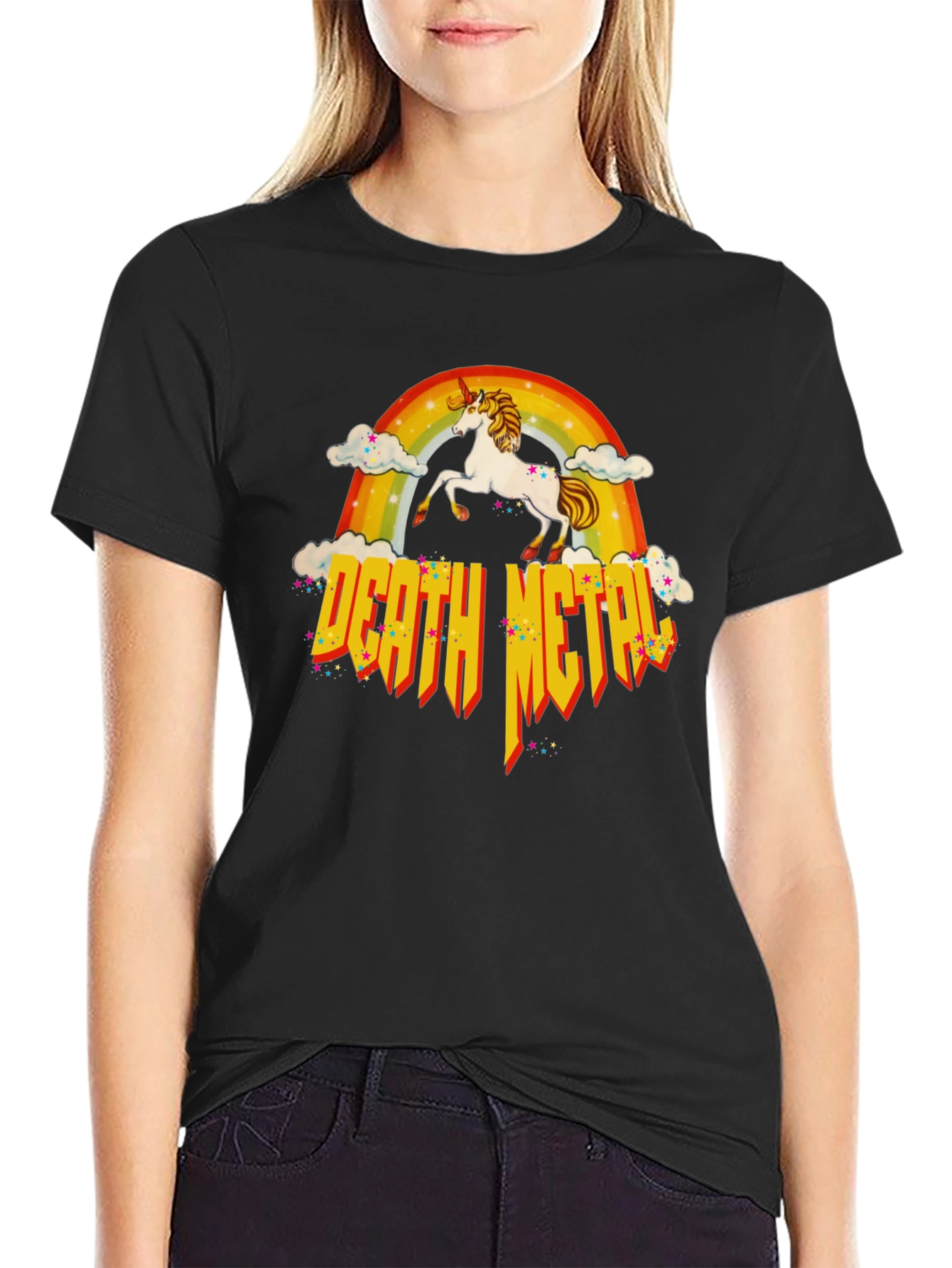 Unicorn Rainbow Death Metal T-Shirt