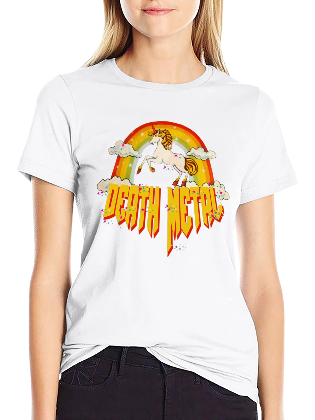Unicorn Rainbow Death Metal T-Shirt