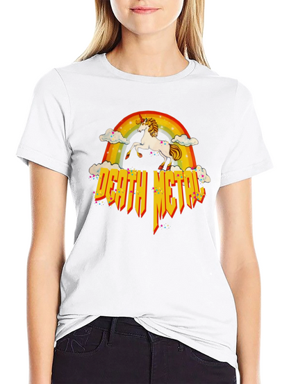 Unicorn Rainbow Death Metal T-Shirt