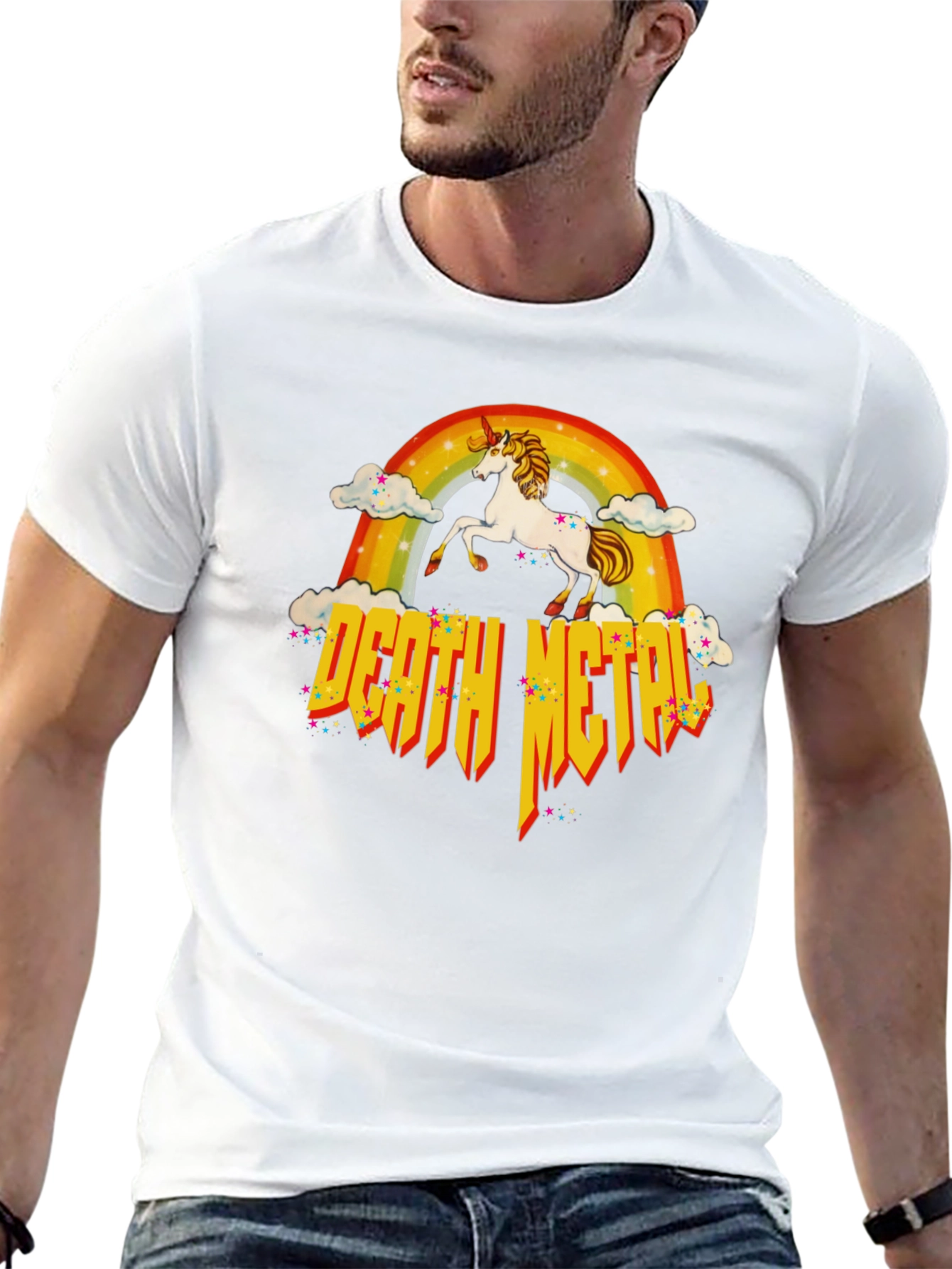 Unicorn Rainbow Death Metal T-Shirt