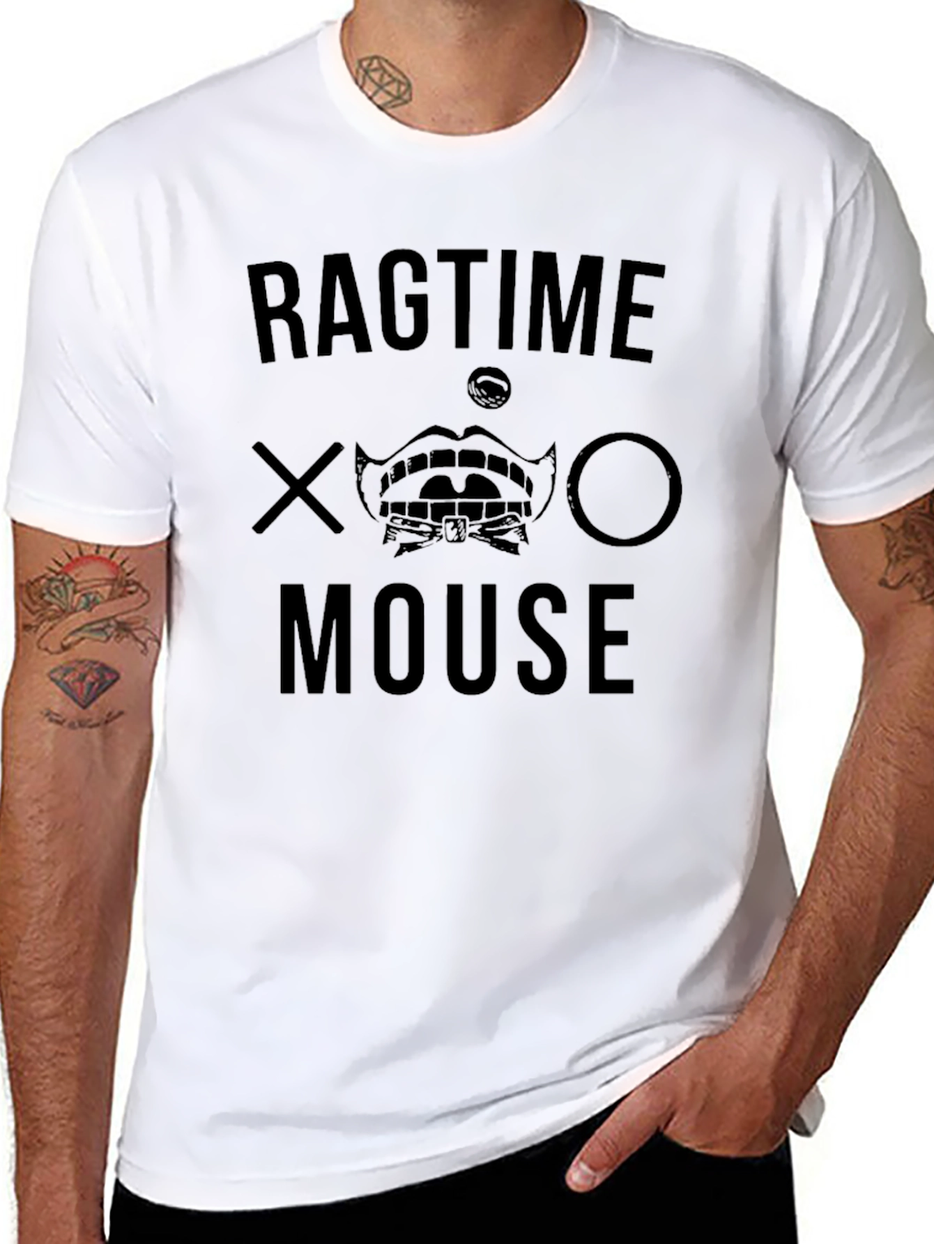 Ragtime Mouse Graphic T-Shirt Black Mens