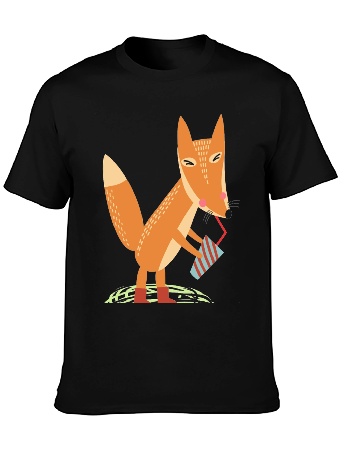 Fox Sipping Drink Graphic Tee - Cool Design T-Shirt