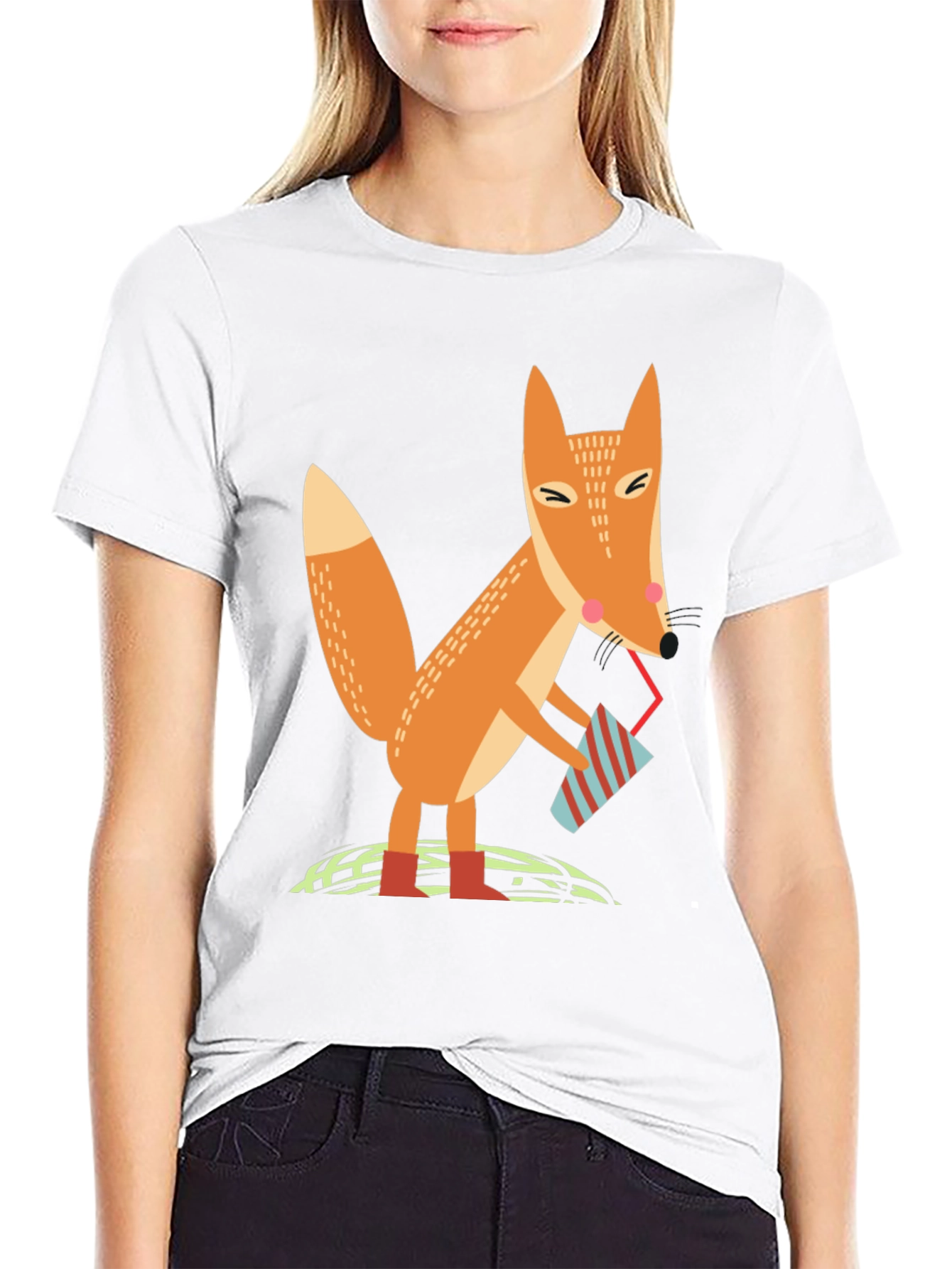 Fox Sipping Drink Graphic Tee - Cool Design T-Shirt