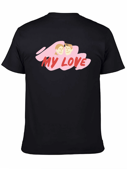 My Love Graphic Tee - Black Cotton Blend