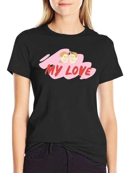 My Love Graphic Tee - Black Cotton Blend