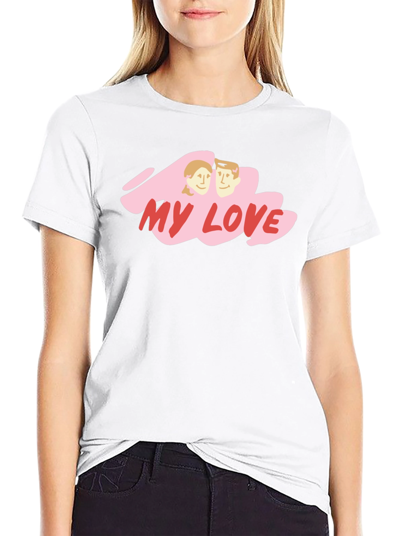 My Love Graphic Tee - Black Cotton Blend