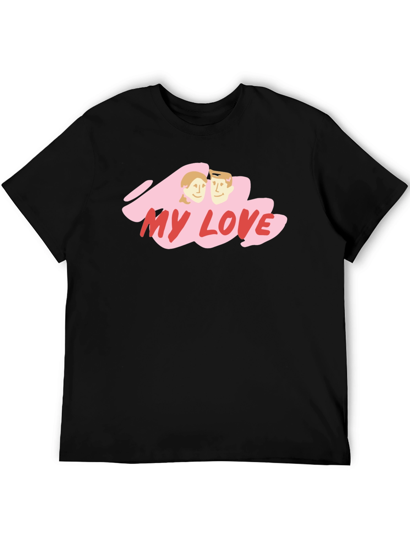 My Love Graphic Tee - Black Cotton Blend