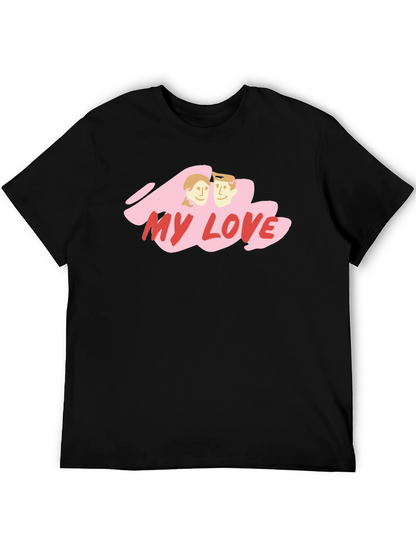 My Love Graphic Tee - Black Cotton Blend