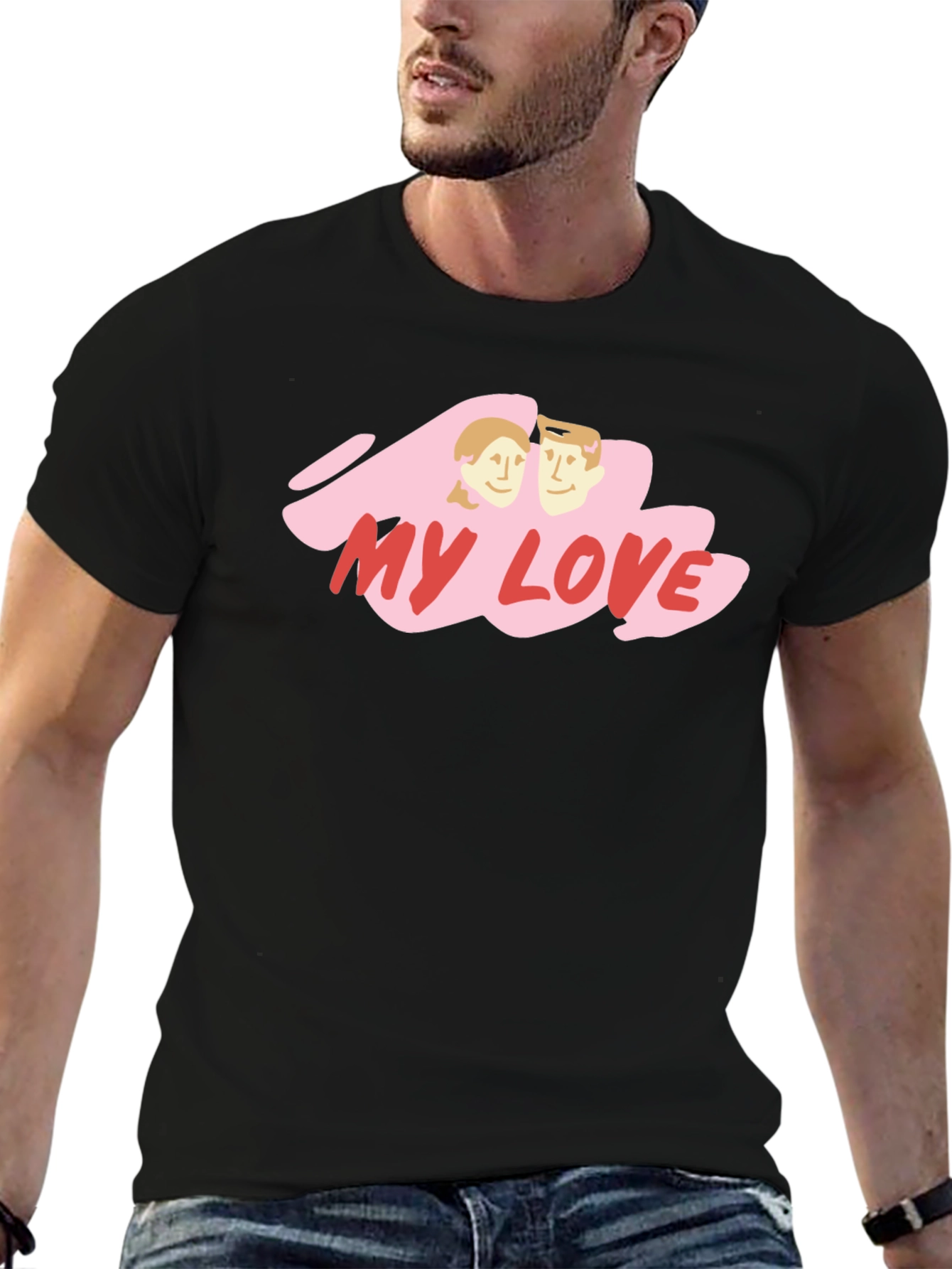 My Love Graphic Tee - Black Cotton Blend