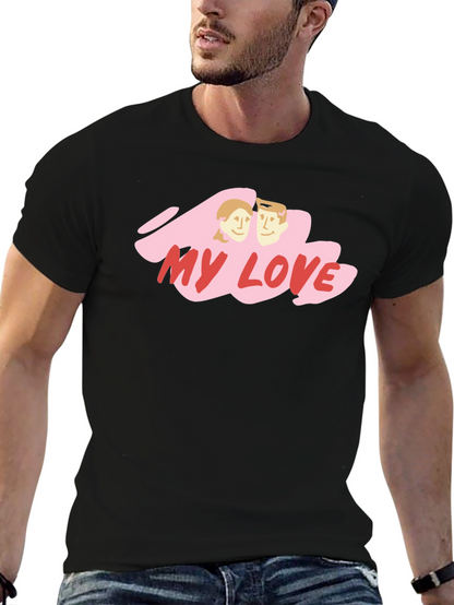 My Love Graphic Tee - Black Cotton Blend