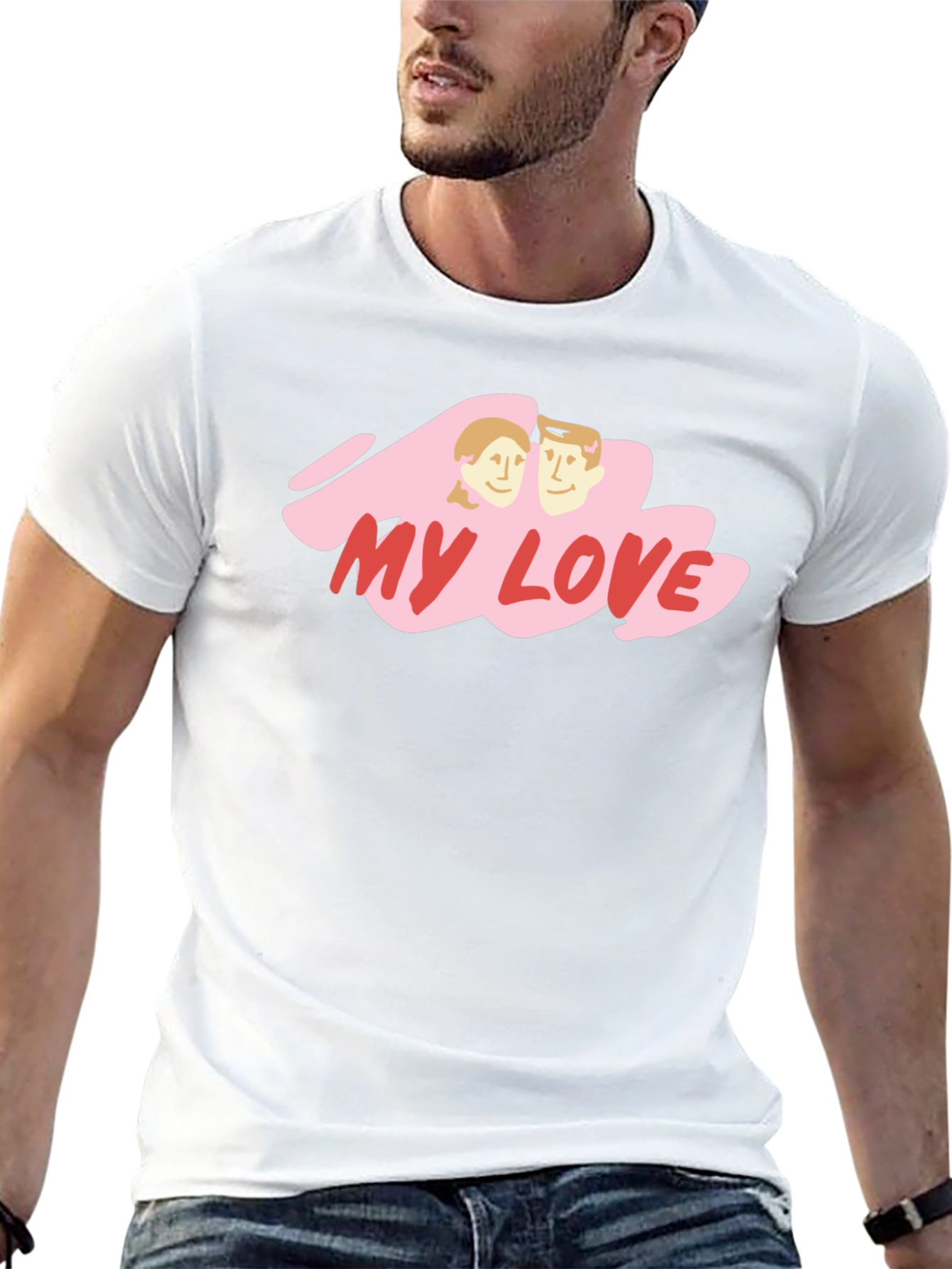 My Love Graphic Tee - Black Cotton Blend