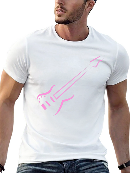 Pink Guitar Graphic Tee - Black T-Shirt