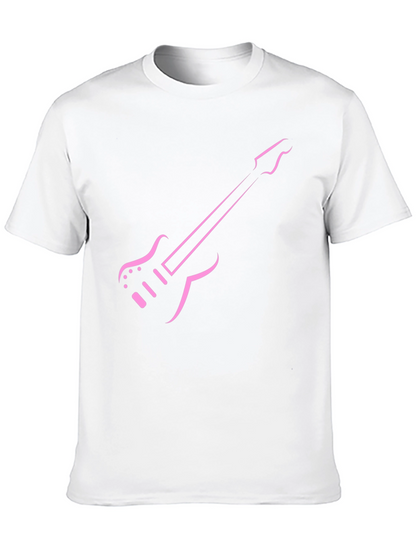 Pink Guitar Graphic Tee - Black T-Shirt
