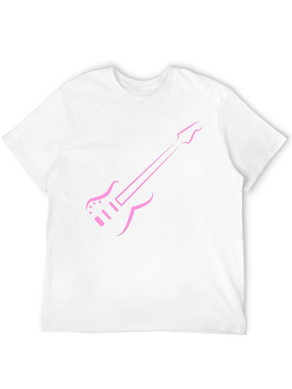 Pink Guitar Graphic Tee - Black T-Shirt