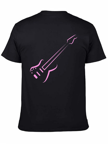 Pink Guitar Graphic Tee - Black T-Shirt