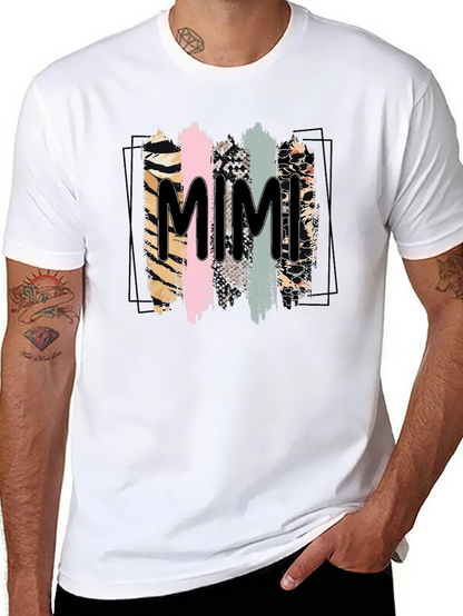 Trendy Mimi Graphic Tee - Animal Print Stripes
