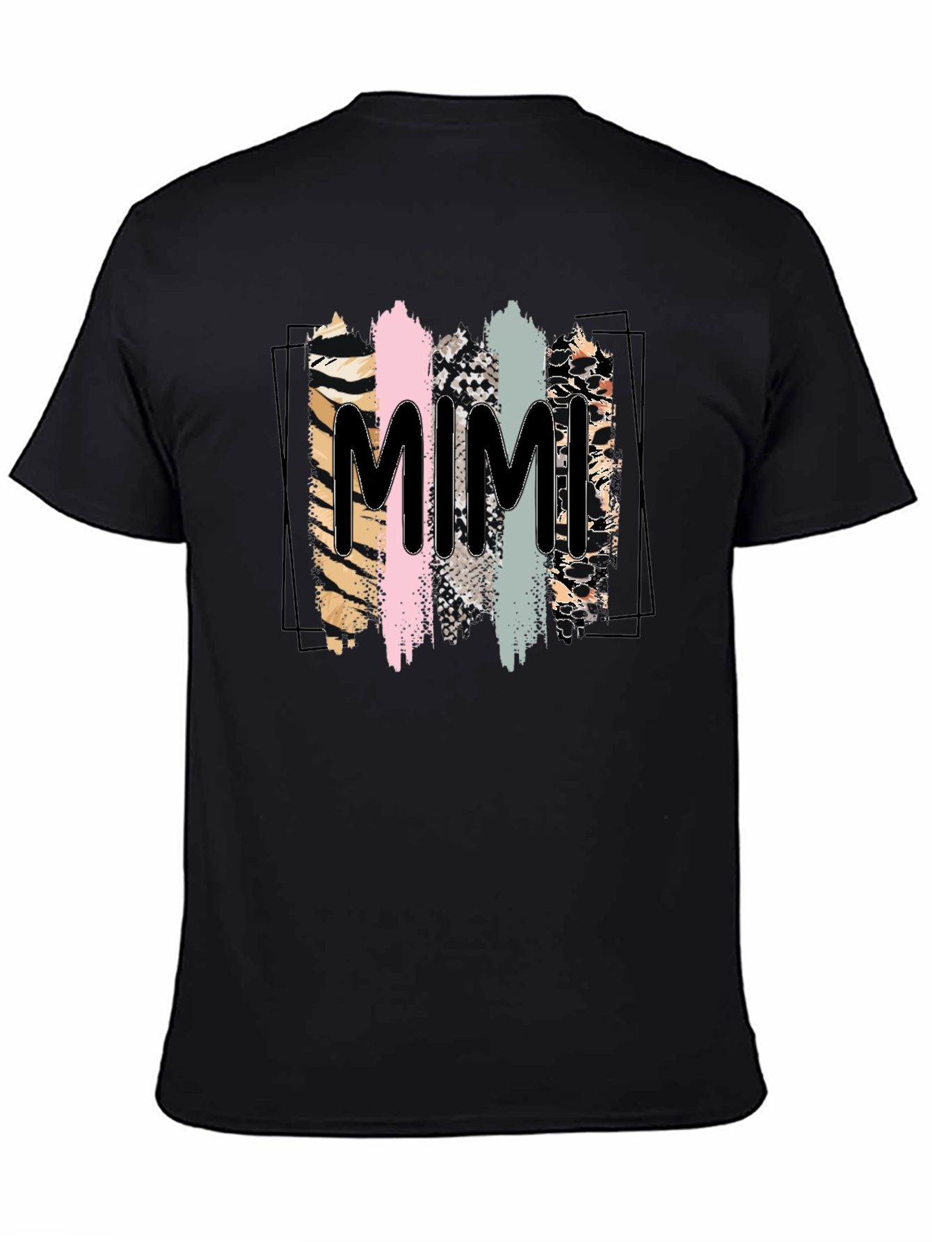 Trendy Mimi Graphic Tee - Animal Print Stripes