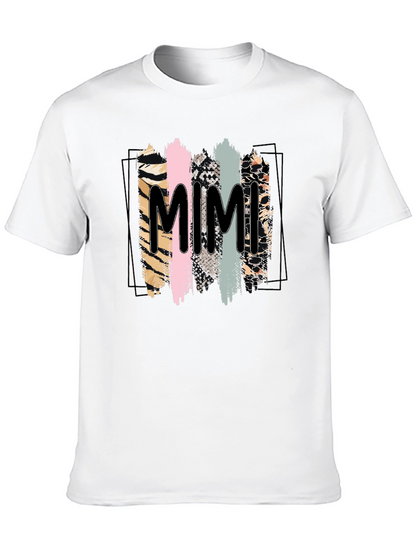 Trendy Mimi Graphic Tee - Animal Print Stripes