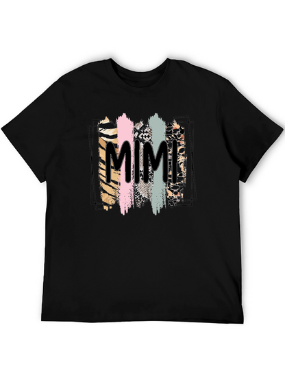 Trendy Mimi Graphic Tee - Animal Print Stripes