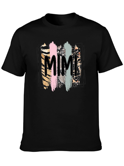 Trendy Mimi Graphic Tee - Animal Print Stripes