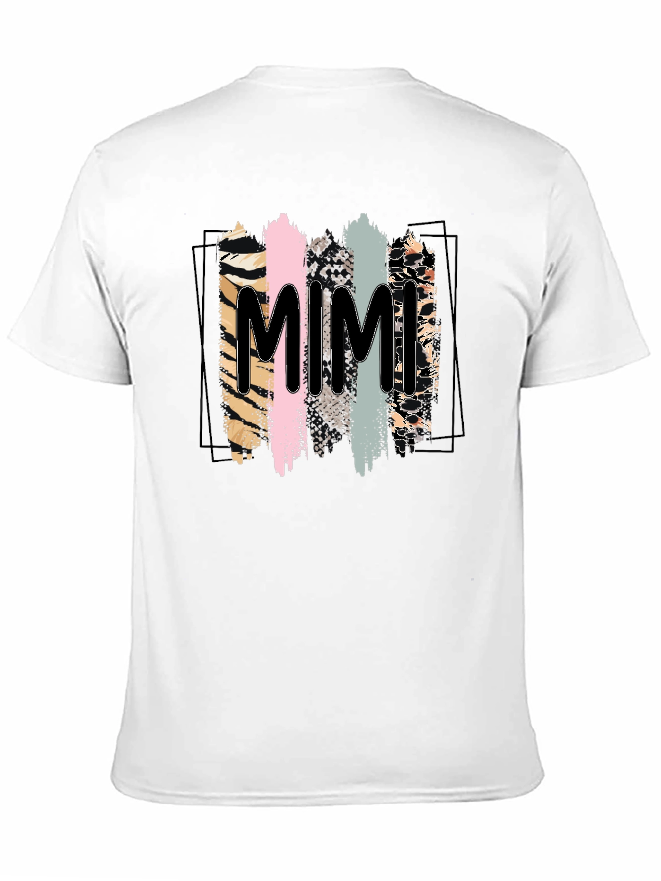 Trendy Mimi Graphic Tee - Animal Print Stripes