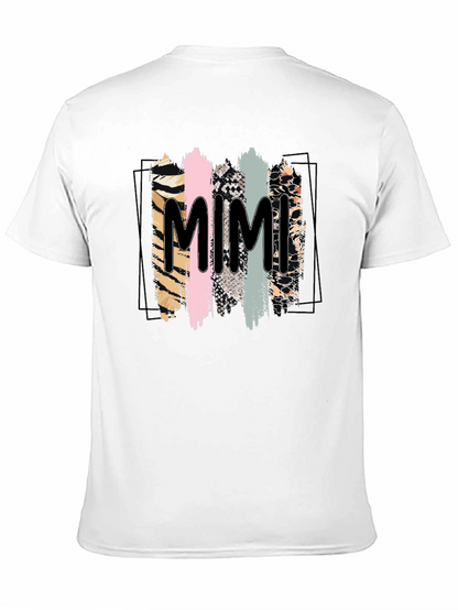 Trendy Mimi Graphic Tee - Animal Print Stripes