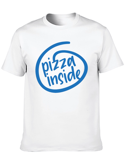 Pizza Inside Funny T-Shirt - Black Cotton Tee