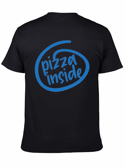 Pizza Inside Funny T-Shirt - Black Cotton Tee
